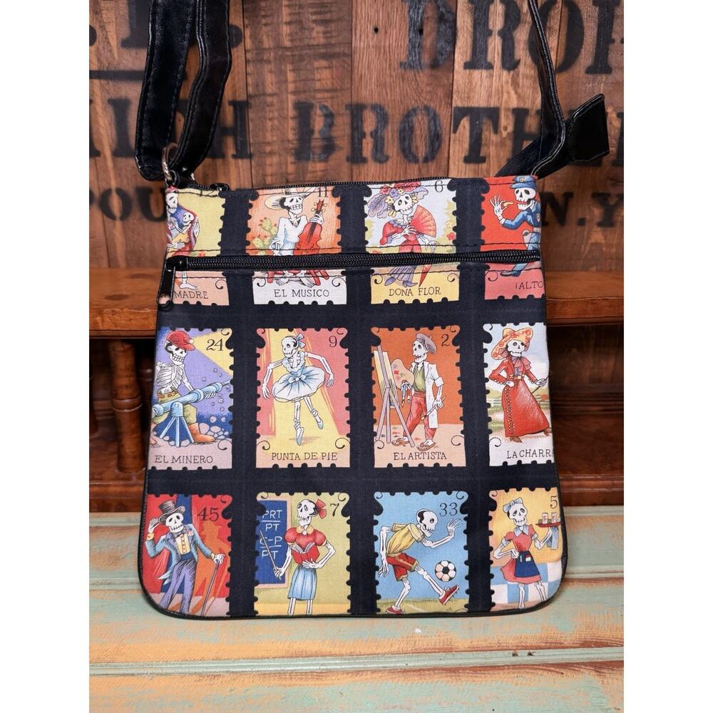 Womens Crossbody Cartas Marcadas Print Alexander Henry Fabrics